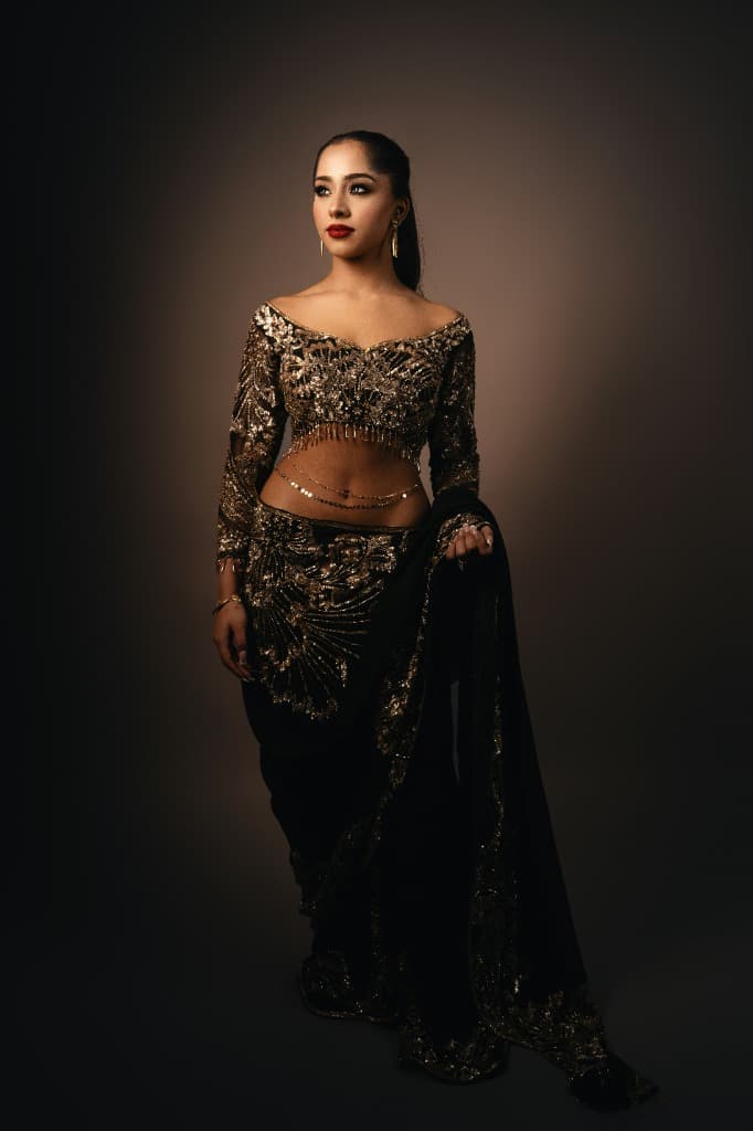 Black and Gold Indo-Western Ensemble